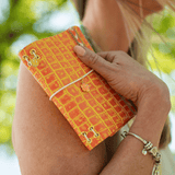 [NEW] AMI journal - Ibiza croc orange + 3 charms (A6)