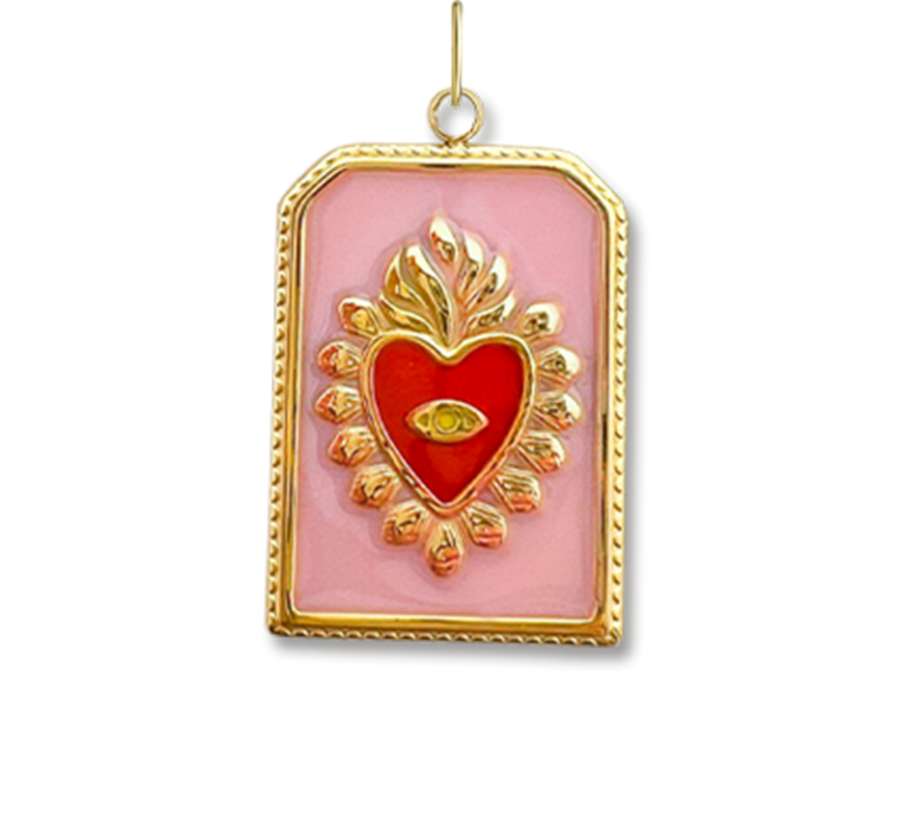 Heart Enamel & Gold Tone Charm