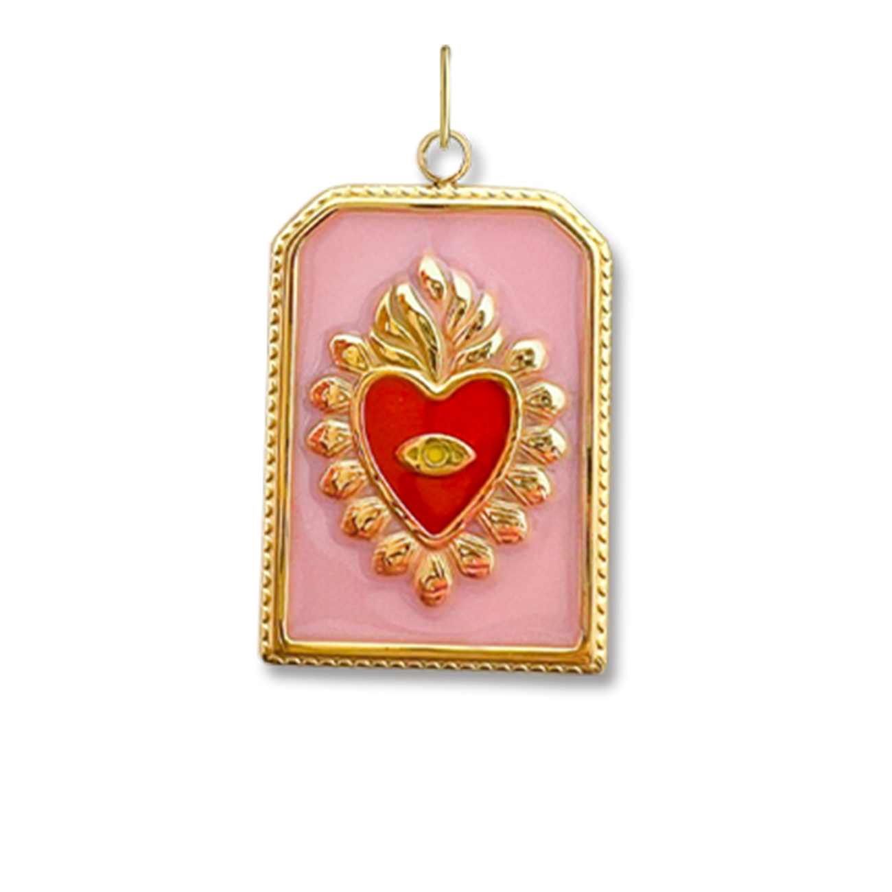 Heart Enamel & Gold Tone Charm